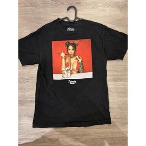 Popular Demand Mens Graphic TShirt Black Size M Bikini Model Noodle Print Street